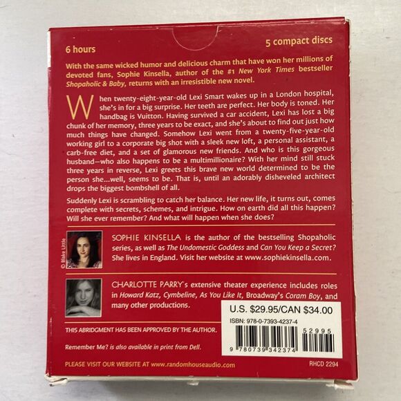 Sophie Kinsella remember me Audiobook 5 CDs 6 Hours - Picture 2 of 5
